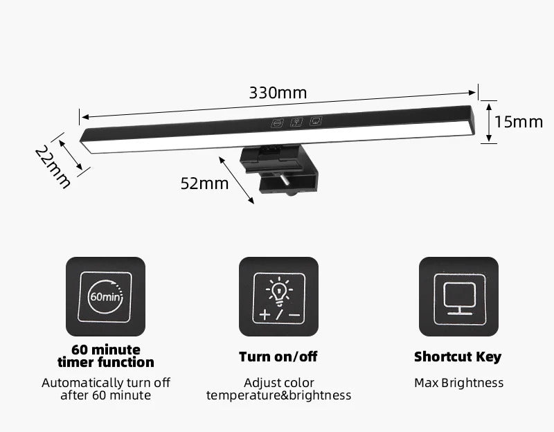 Image of Stepless dimming LED desk lamp for comfortable reading and computer use