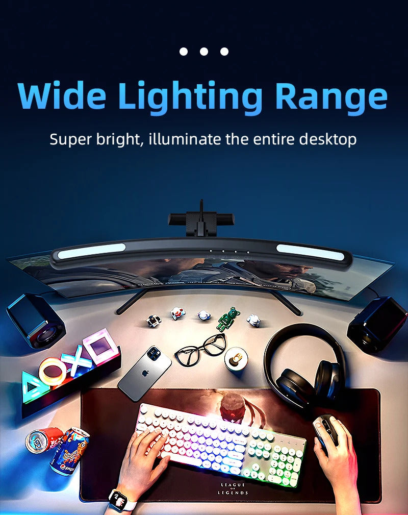 Image of Stepless dimming LED desk lamp for comfortable reading and computer use