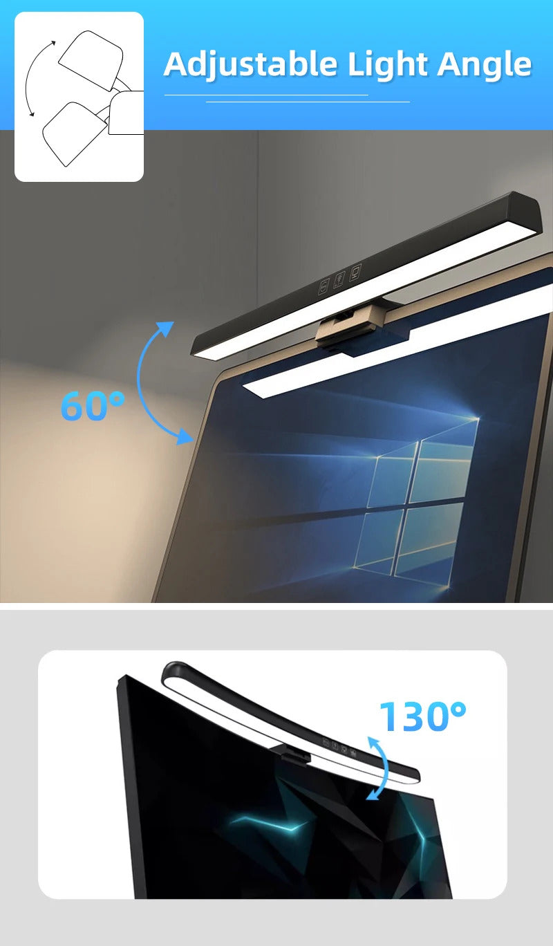 Image of Stepless dimming LED desk lamp for comfortable reading and computer use