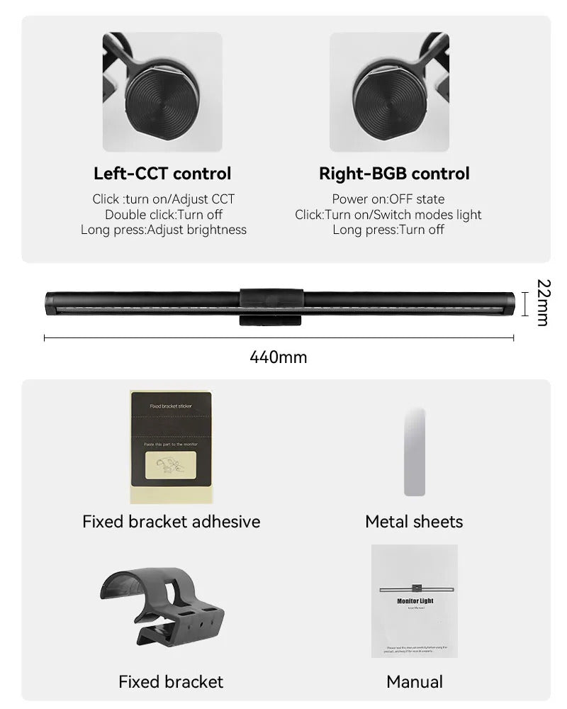 Image of Stepless dimming LED desk lamp for comfortable reading and computer use