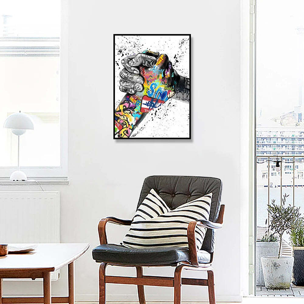 Image of Street graffiti canvas art print for urban chic home decor