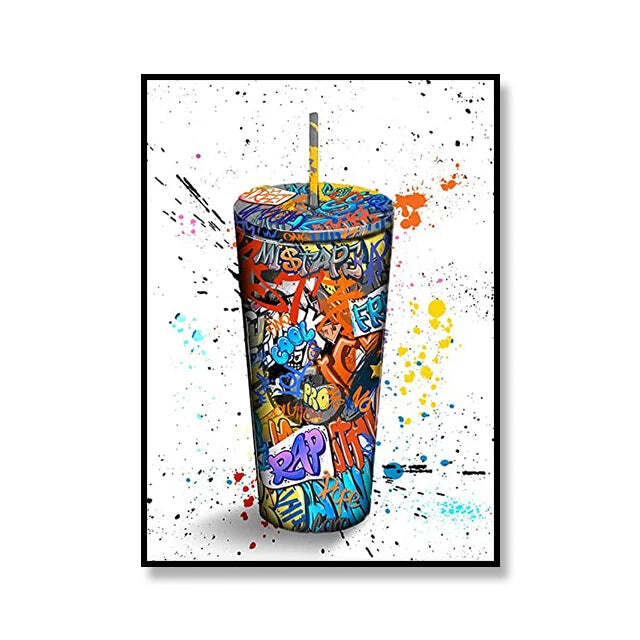 Image of Street graffiti canvas art print for urban chic home decor