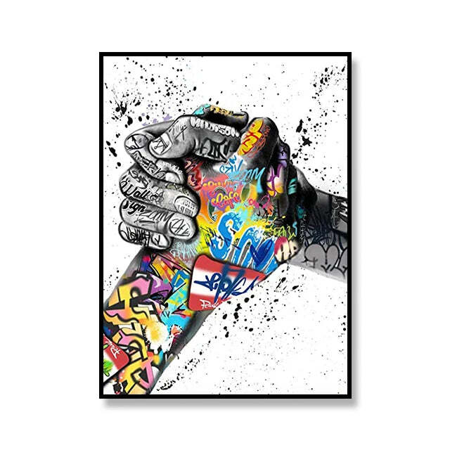 Image of Street graffiti canvas art print for urban chic home decor