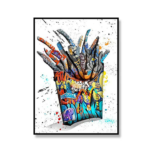 Image of Street graffiti canvas art print for urban chic home decor