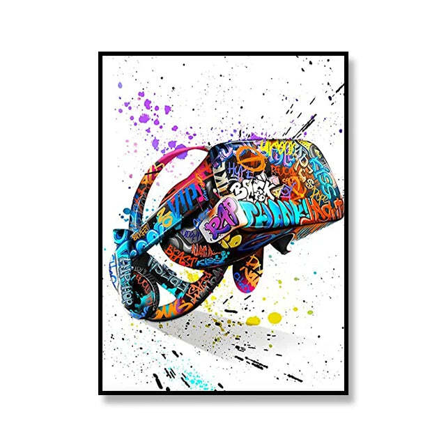 Image of Street graffiti canvas art print for urban chic home decor