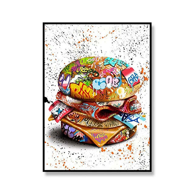 Image of Street graffiti canvas art print for urban chic home decor