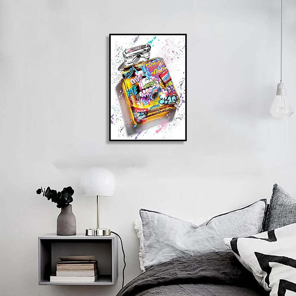 Image of Street graffiti canvas art print for urban chic home decor