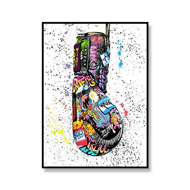 Image of Street graffiti canvas art print for urban chic home decor