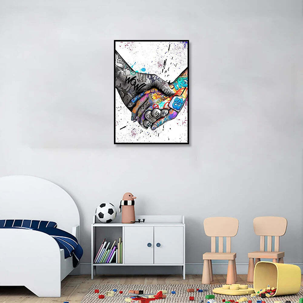 Image of Street graffiti canvas art print for urban chic home decor