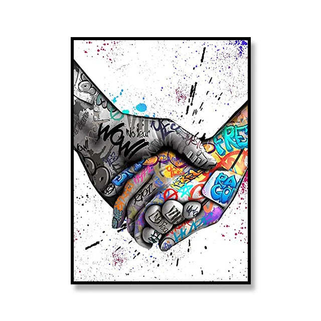 Image of Street graffiti canvas art print for urban chic home decor