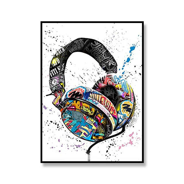 Image of Street graffiti canvas art print for urban chic home decor