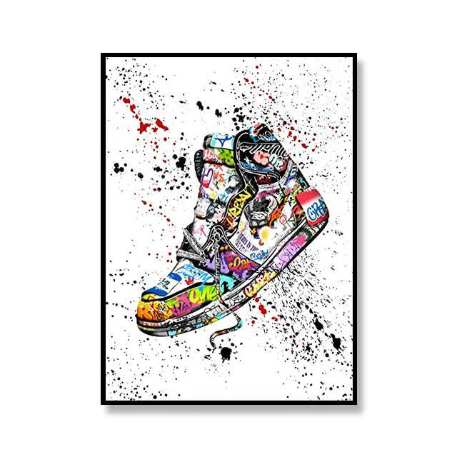 Image of Street graffiti canvas art print for urban chic home decor