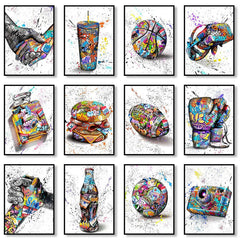 Image of Street graffiti canvas art print for urban chic home decor