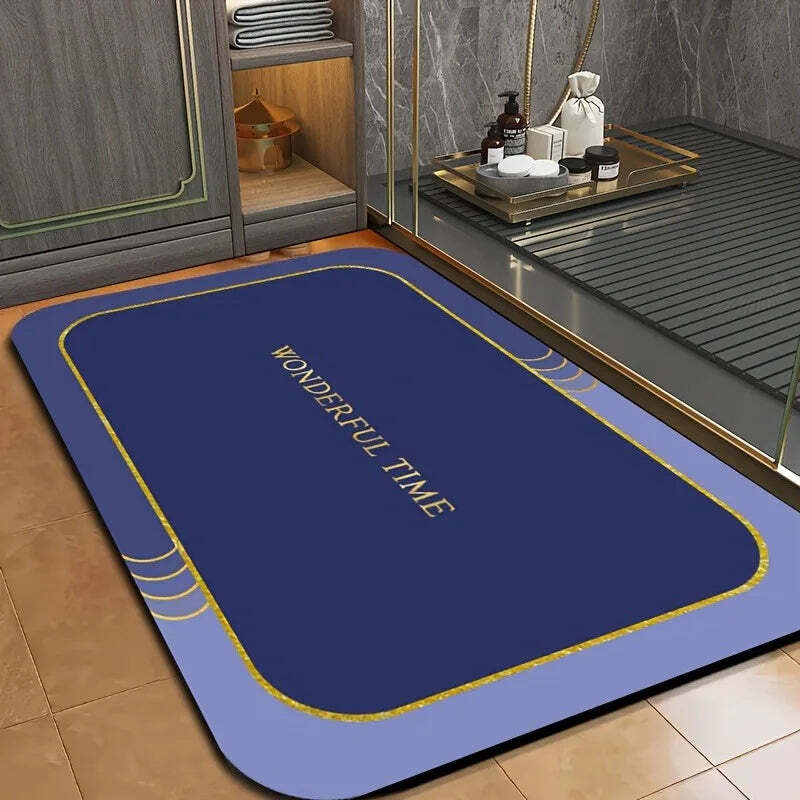 Image of Super absorbent non-slip diatomite bath mat for shower and bathroom