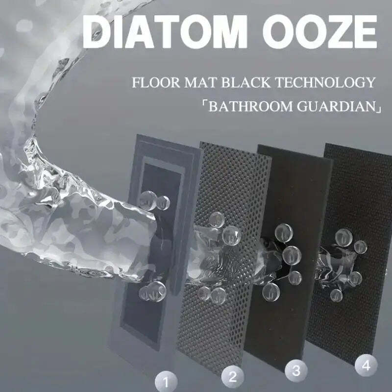 Image of Super absorbent non-slip diatomite bath mat for shower and bathroom