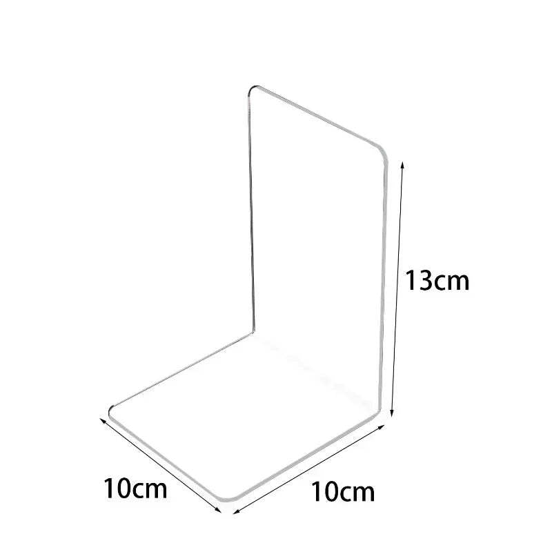 Image of Transparent acrylic bookends for stylish bookshelf organization and decor