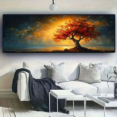 Image of Tree of life abstract canvas wall art for modern home decor