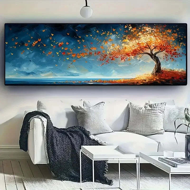 Image of Tree of life abstract canvas wall art for modern home decor