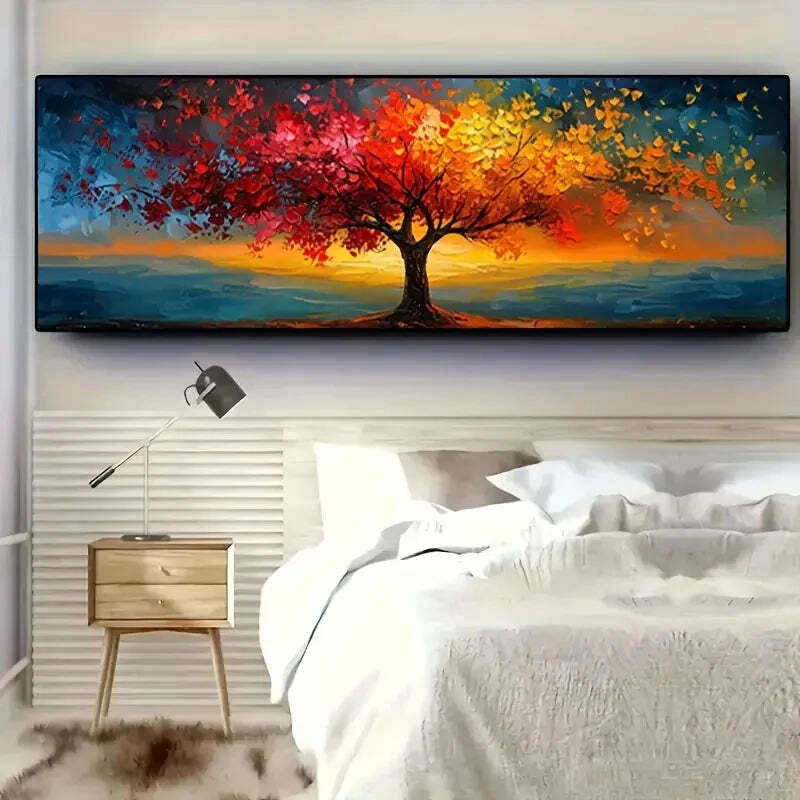 Image of Tree of life abstract canvas wall art for modern home decor