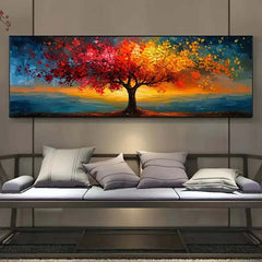 Image of Tree of life abstract canvas wall art for modern home decor