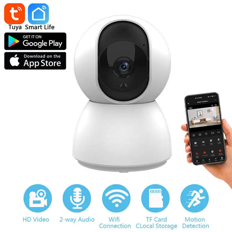 Image of Tuya 1080P smart mini WiFi indoor surveillance camera with automatic tracking and two-way audio