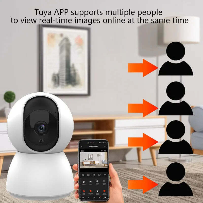 Image of Tuya 1080P smart mini WiFi indoor surveillance camera with automatic tracking and two-way audio