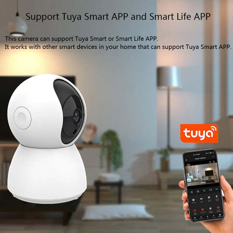 Image of Tuya 1080P smart mini WiFi indoor surveillance camera with automatic tracking and two-way audio