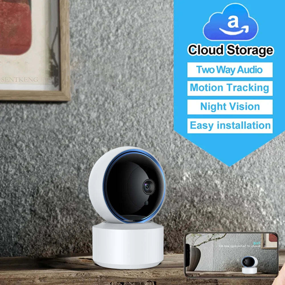 Image of Tuya 1080P WiFi IP camera baby monitor with 360° PTZ and night vision