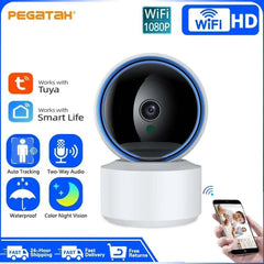 Image of Tuya 1080P WiFi IP camera baby monitor with 360° PTZ and night vision