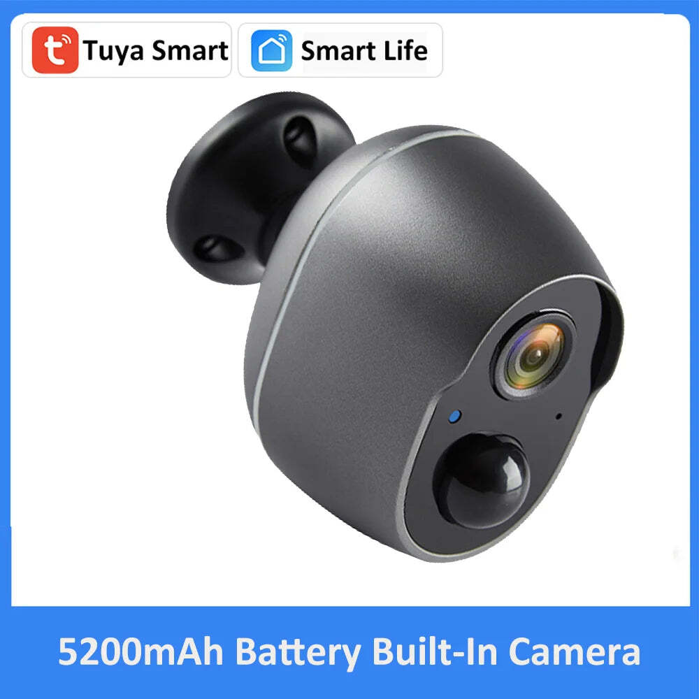 Image of Tuya battery security camera with rechargeable solar power and Google Assistant support