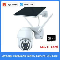 Image of Tuya Smart 3MP solar battery outdoor WiFi PTZ security camera with auto tracking and night vision