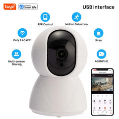 Image of Tuya smart 4MP indoor camera with USB interface for home and pet monitoring