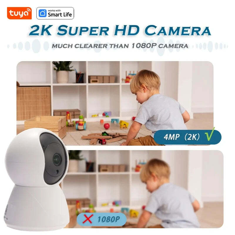 Image of Tuya smart 4MP indoor camera with USB interface for home and pet monitoring