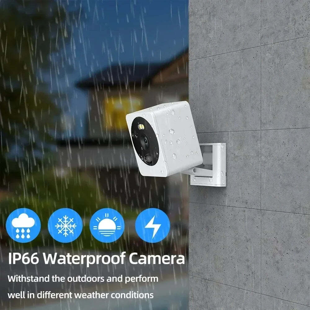 Image of Tuya smart mini WiFi IP camera with AI human detection and waterproof design