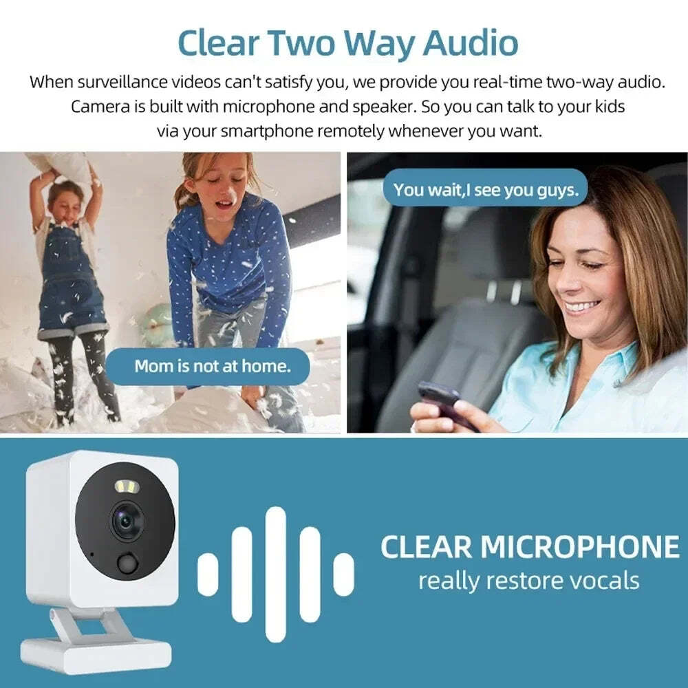 Image of Tuya smart mini WiFi IP camera with AI human detection and waterproof design