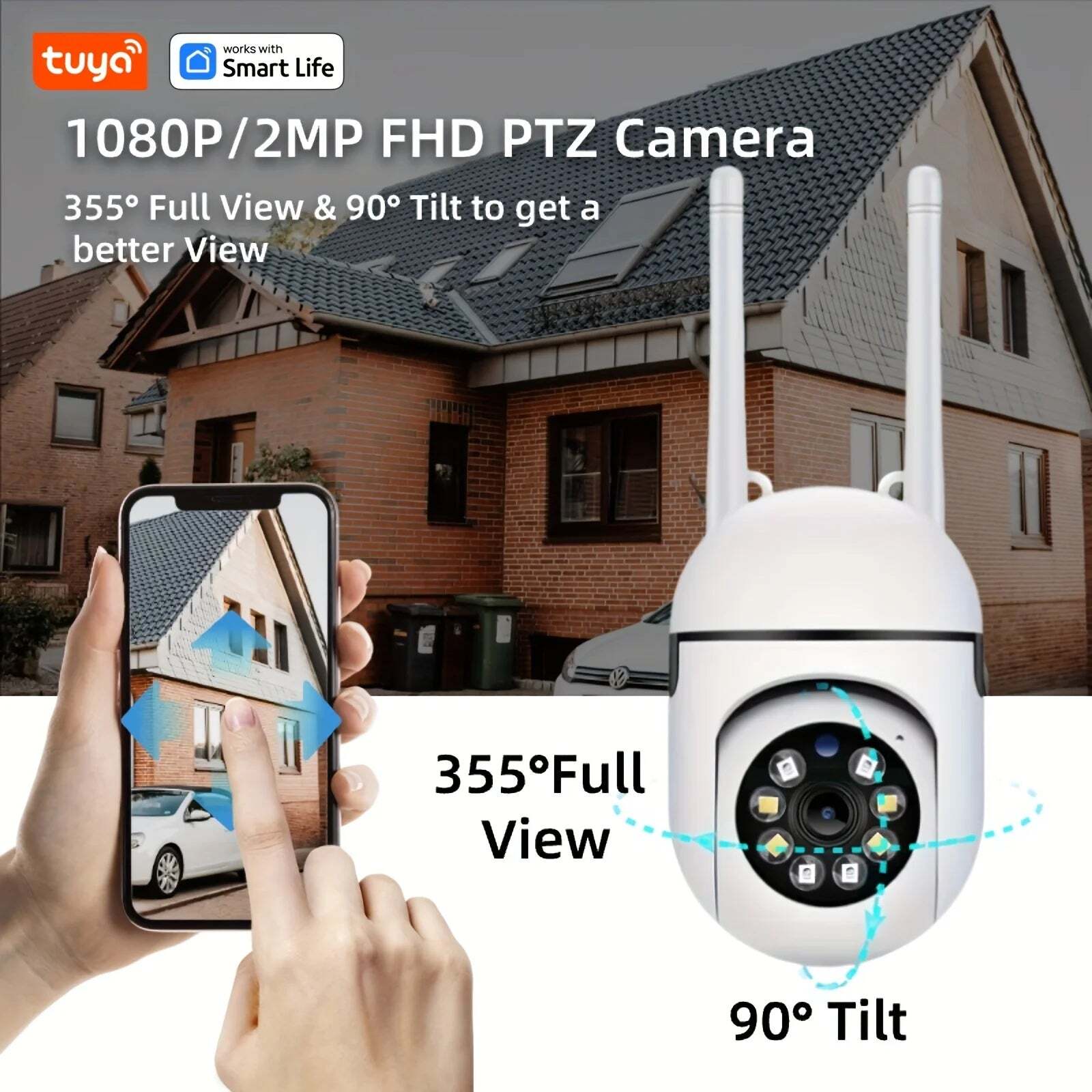 Image of Tuya smart WiFi indoor camera with two-way audio and motion detection