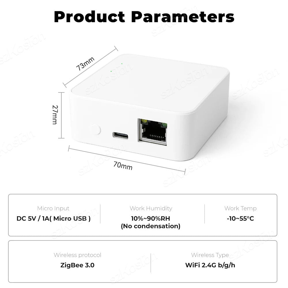 Image of Tuya Zigbee 3.0 gateway hub for smart home control with Alexa and Google Assistant