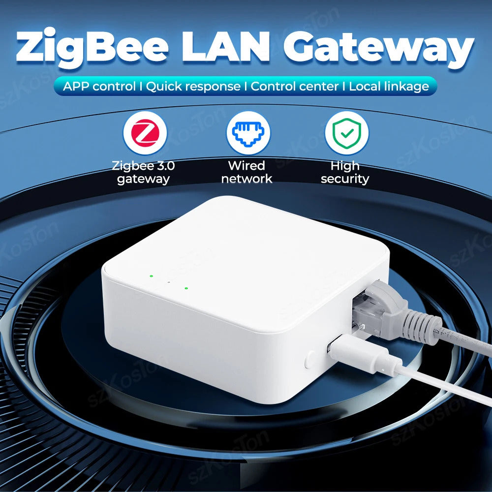 Image of Tuya Zigbee 3.0 gateway hub for smart home control with Alexa and Google Assistant