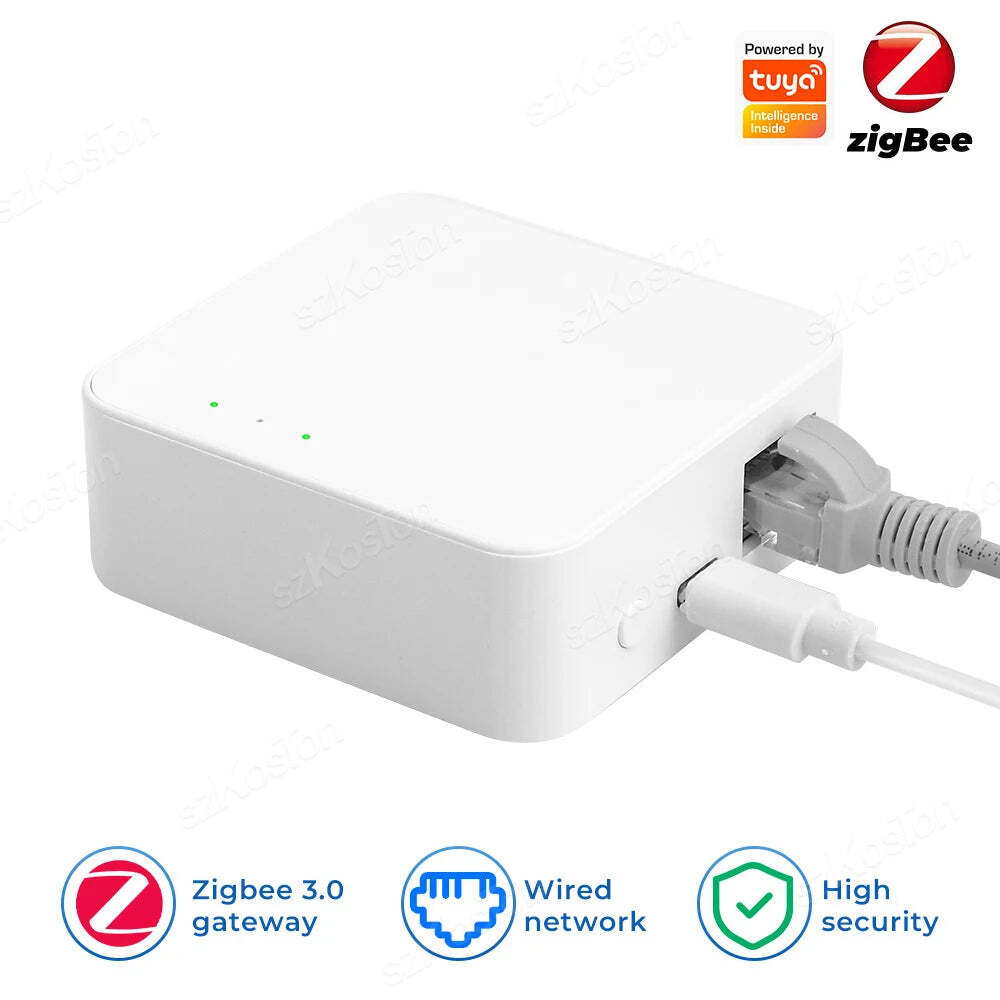 Image of Tuya Zigbee 3.0 gateway hub for smart home control with Alexa and Google Assistant