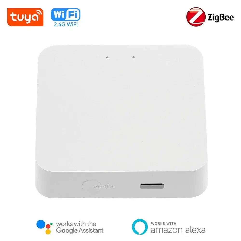 Image of Tuya Zigbee 3.0 gateway hub for smart home control with Alexa and Google Assistant