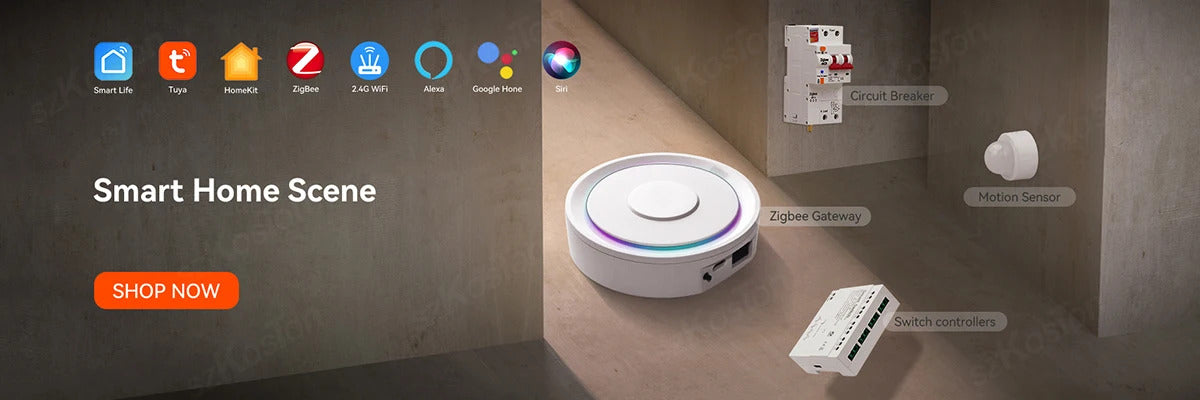 Image of Tuya Zigbee 3.0 gateway hub for smart home control with Alexa and Google Assistant