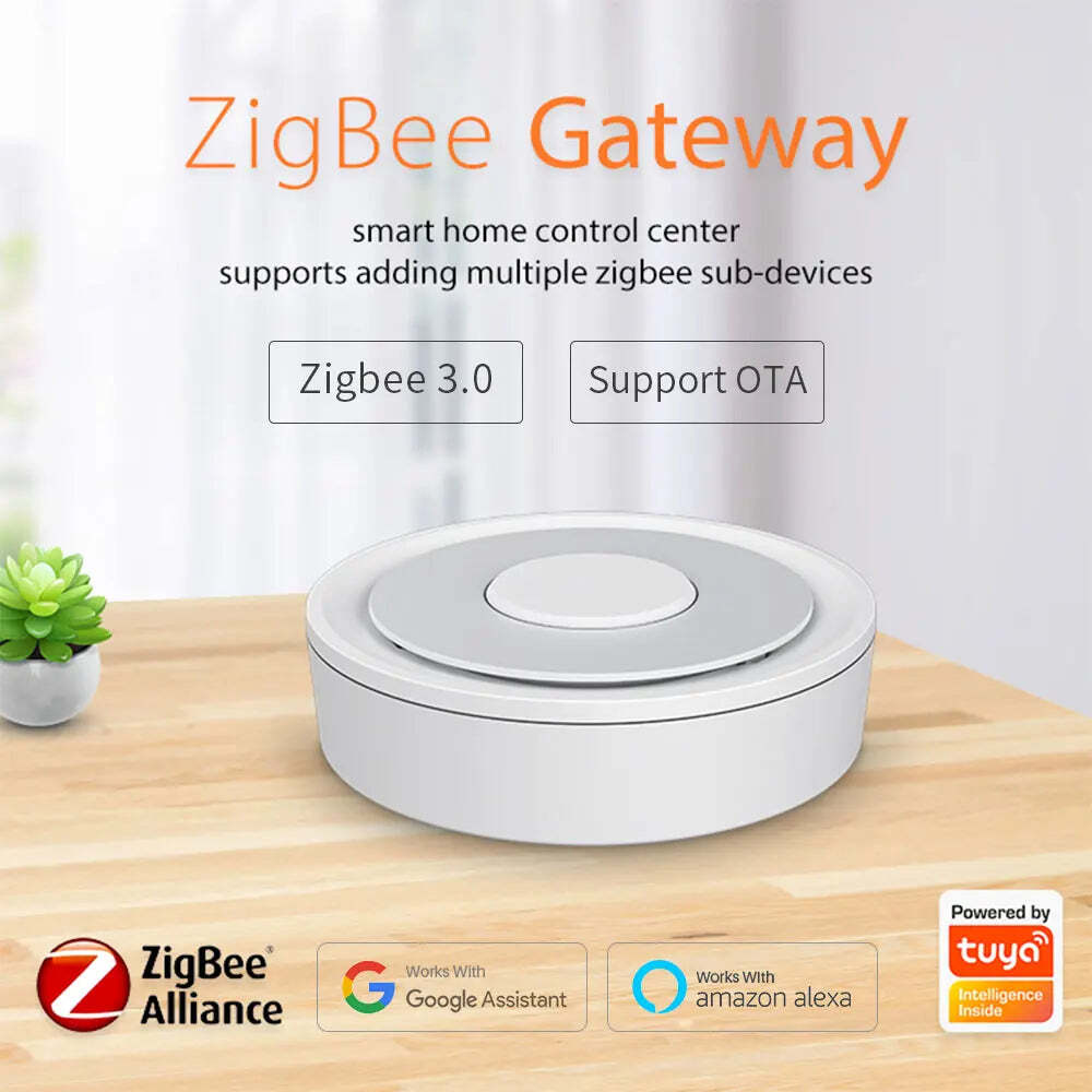 Image of Tuya Zigbee 3.0 hub for smart home control with app and voice compatibility