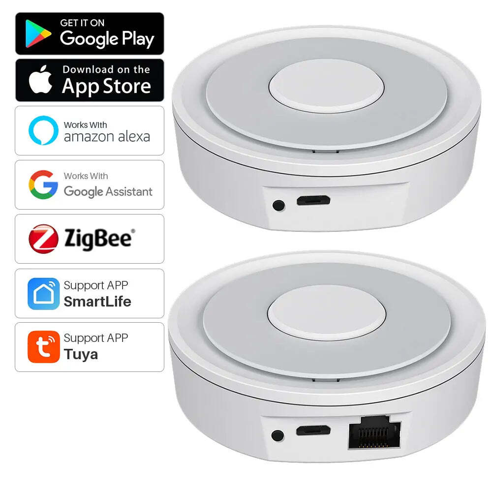 Image of Tuya Zigbee 3.0 hub for smart home control with app and voice compatibility