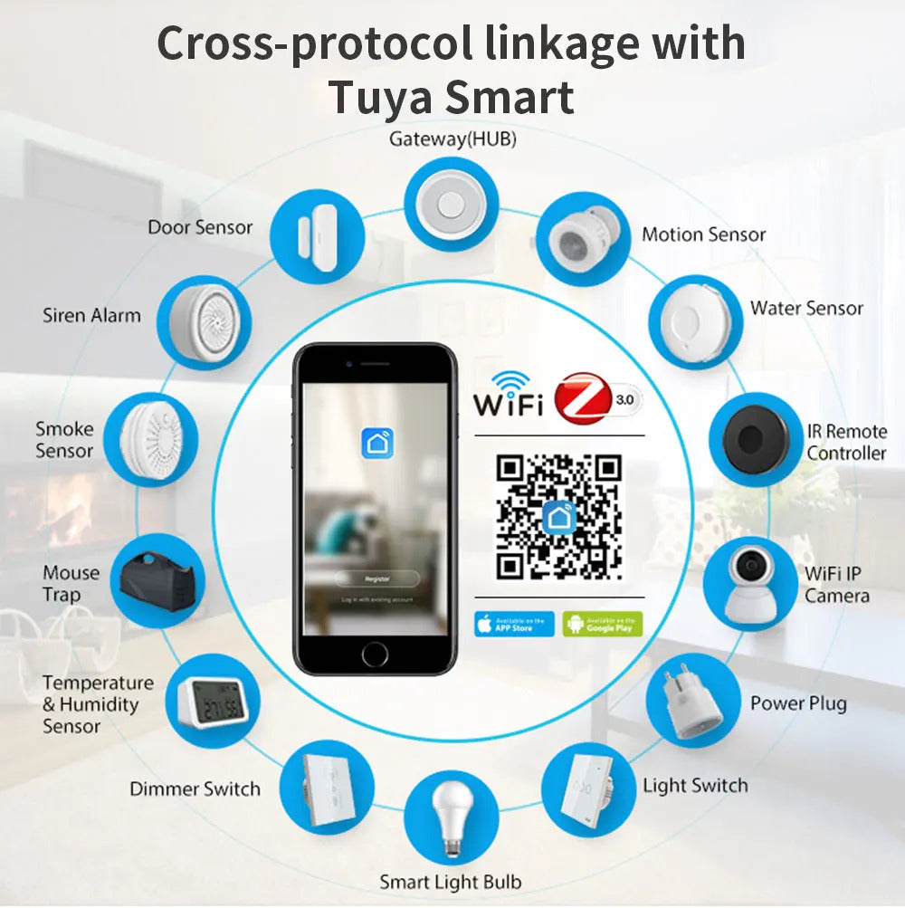 Image of Tuya Zigbee 3.0 hub for smart home control with app and voice compatibility