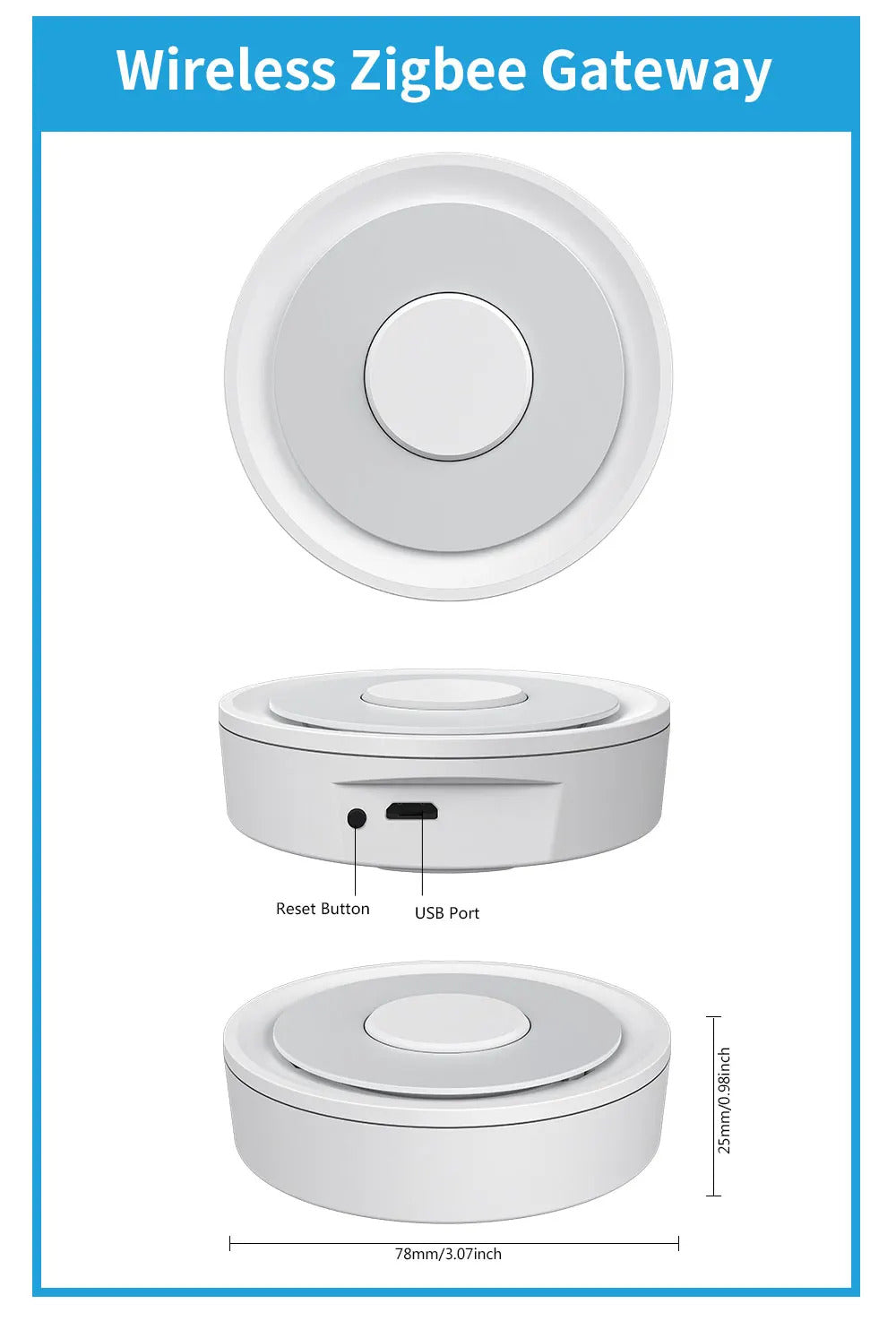 Image of Tuya Zigbee 3.0 hub for smart home control with app and voice compatibility