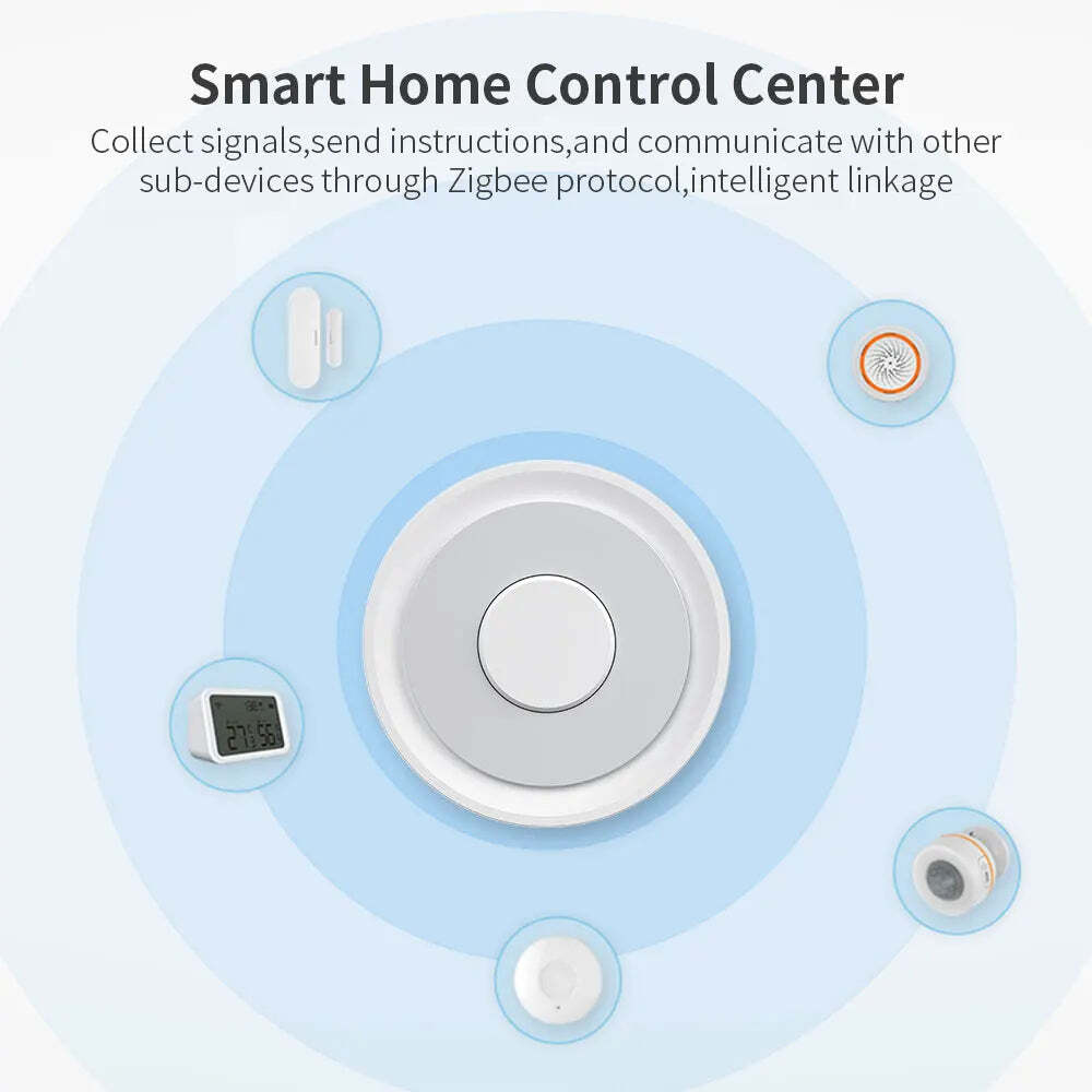 Image of Tuya Zigbee 3.0 hub for smart home control with app and voice compatibility