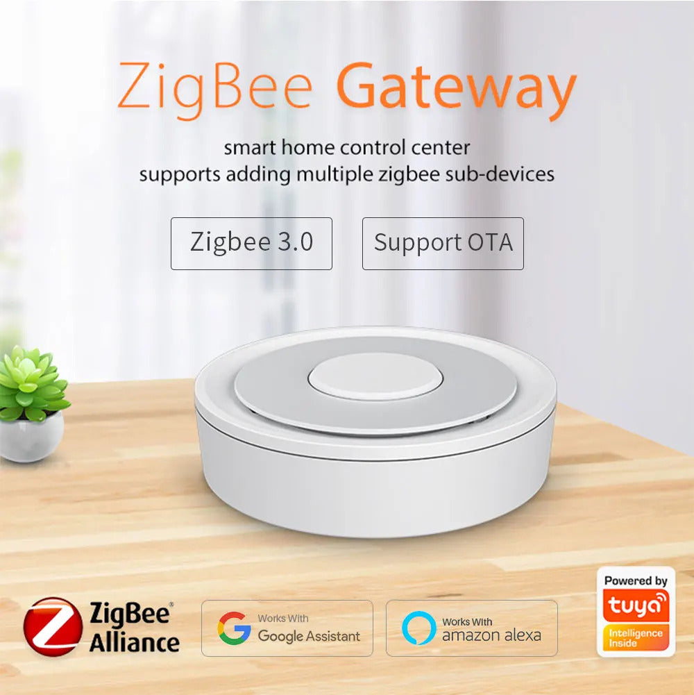 Image of Tuya Zigbee 3.0 hub for smart home control with app and voice compatibility