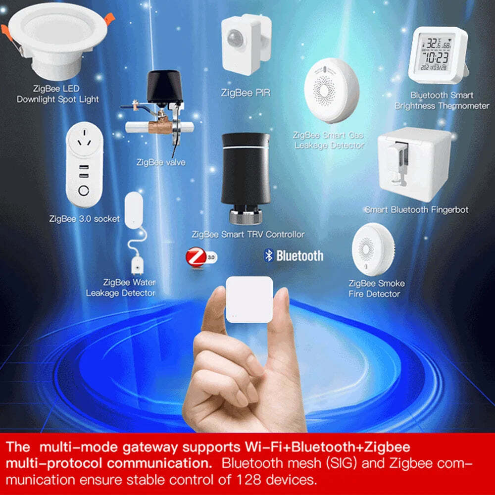 Image of Tuya Zigbee wireless hub gateway for smart home automation with Google Assistant compatibility