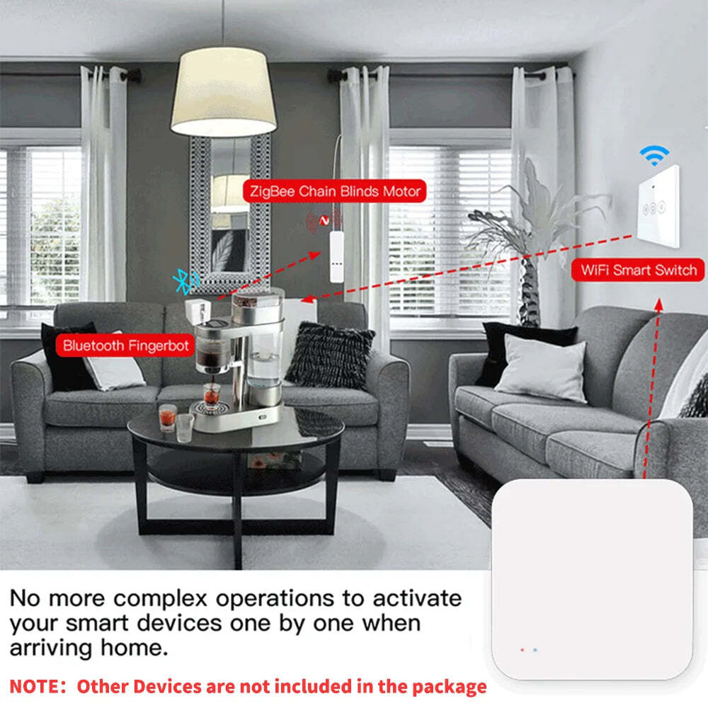 Image of Tuya Zigbee wireless hub gateway for smart home automation with Google Assistant compatibility