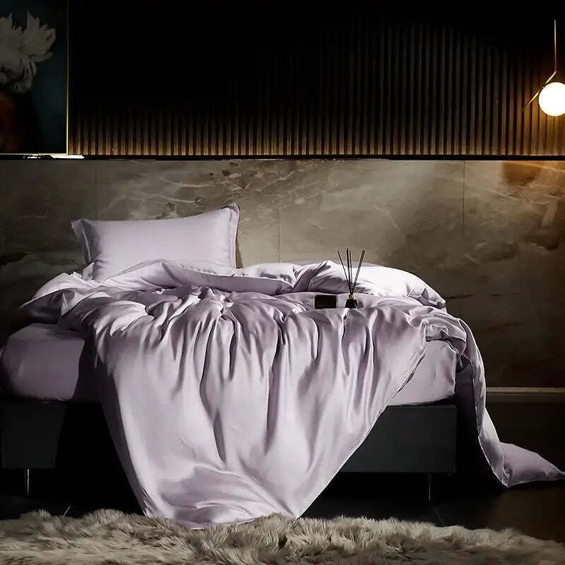 100% eucalyptus lyocell silk duvet cover set for ultimate comfort and cooling sleep